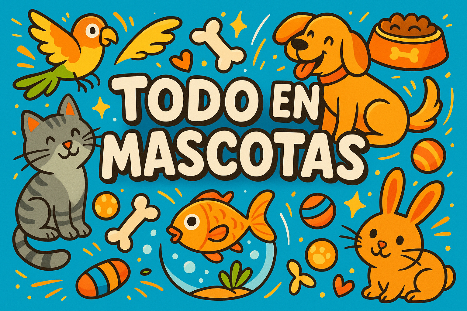 creame un banner que diga todo en mascotas que sea bien animado para el banner del telefono