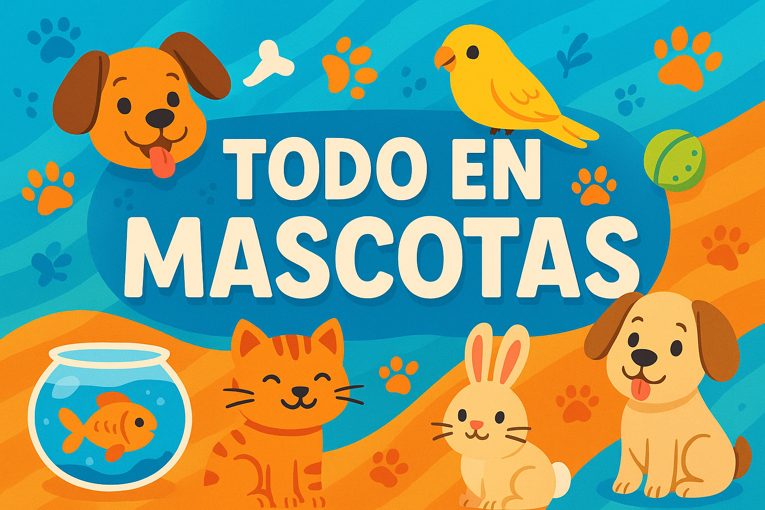 quiero un banner que diga todo en mascotas bien animado y profesional